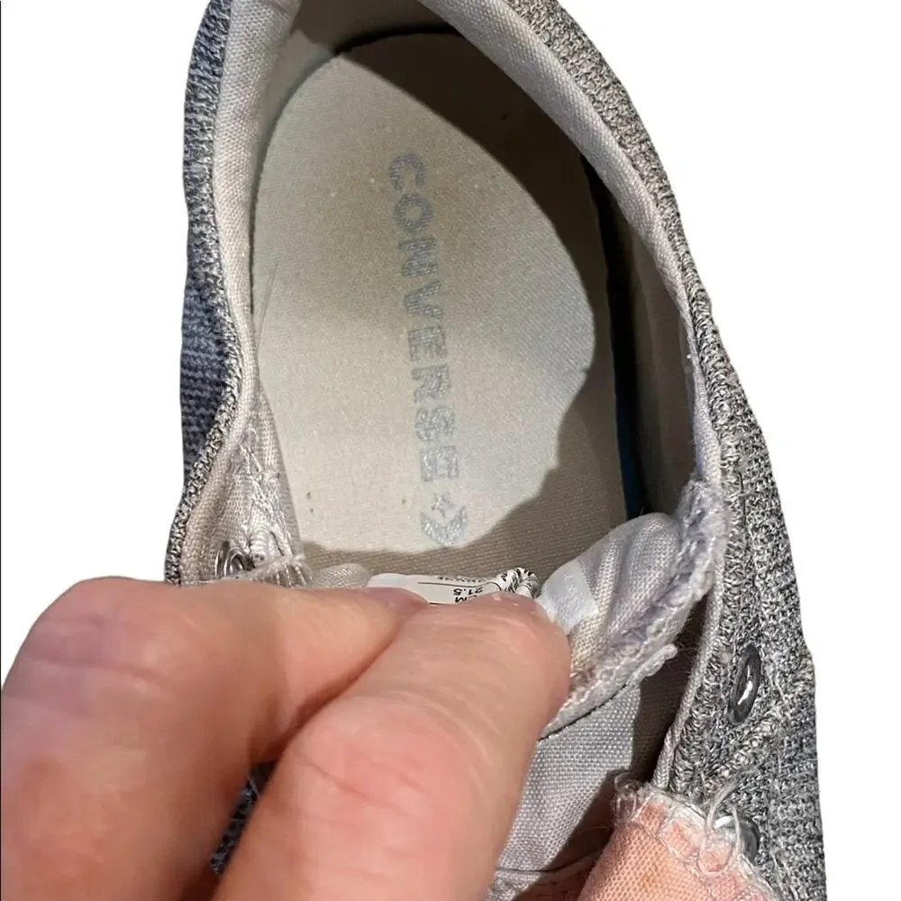 Converse Sneakers Girls Size 3 Pink and Gray with Flip over Tongue